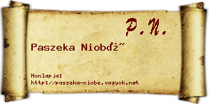 Paszeka Niobé névjegykártya
